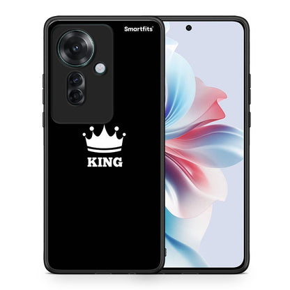 Θήκη Oppo Reno11 F 5G King Valentine από τη Smartfits με σχέδιο στο πίσω μέρος και μαύρο περίβλημα | Oppo Reno11 F 5G King Valentine case with colorful back and black bezels