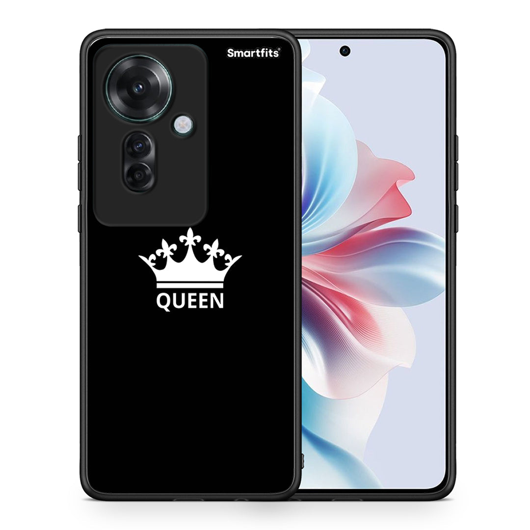 Θήκη Oppo Reno11 F 5G Queen Valentine από τη Smartfits με σχέδιο στο πίσω μέρος και μαύρο περίβλημα | Oppo Reno11 F 5G Queen Valentine case with colorful back and black bezels