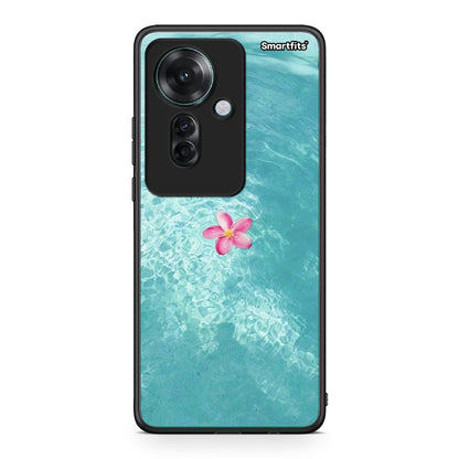 Oppo Reno11 F 5G Water Flower Θήκη από τη Smartfits με σχέδιο στο πίσω μέρος και μαύρο περίβλημα | Smartphone case with colorful back and black bezels by Smartfits