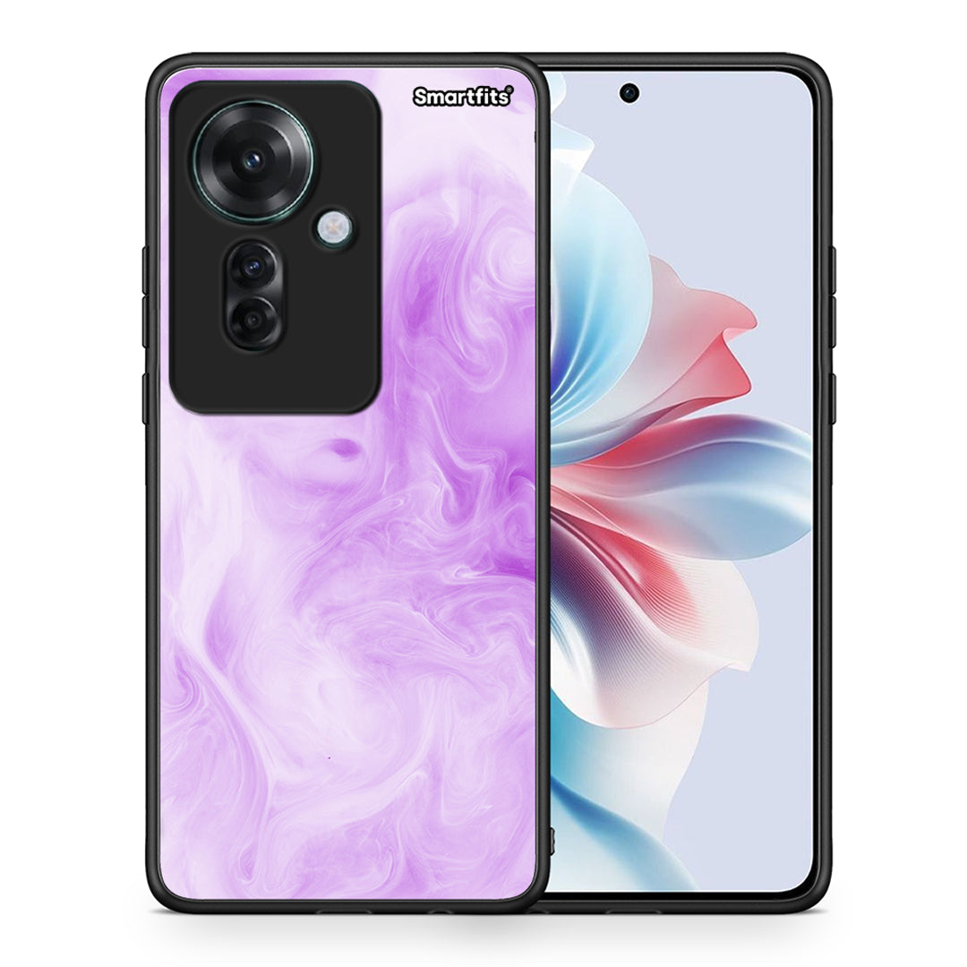 Θήκη Oppo Reno11 F 5G Lavender Watercolor από τη Smartfits με σχέδιο στο πίσω μέρος και μαύρο περίβλημα | Oppo Reno11 F 5G Lavender Watercolor case with colorful back and black bezels