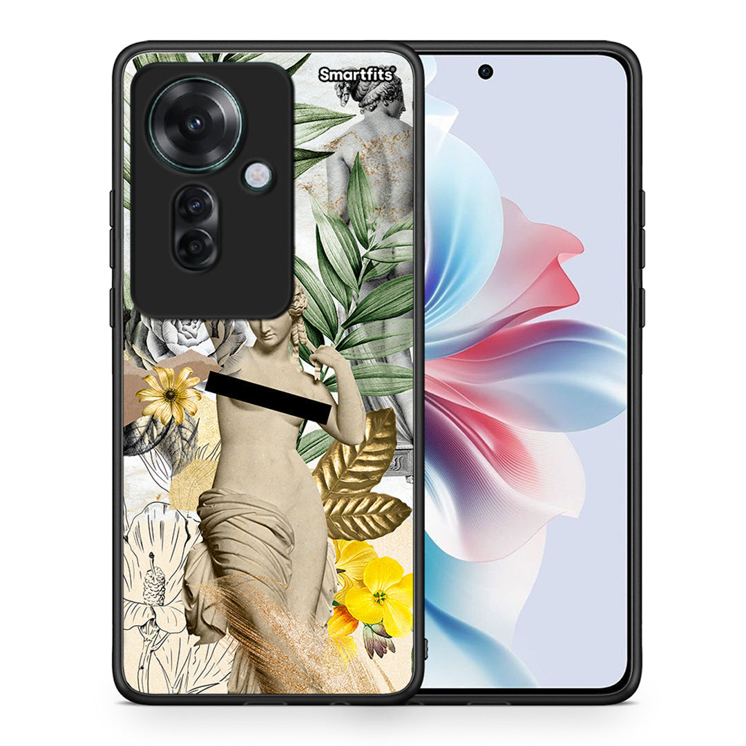 Θήκη Oppo Reno11 F 5G Woman Statue από τη Smartfits με σχέδιο στο πίσω μέρος και μαύρο περίβλημα | Oppo Reno11 F 5G Woman Statue case with colorful back and black bezels