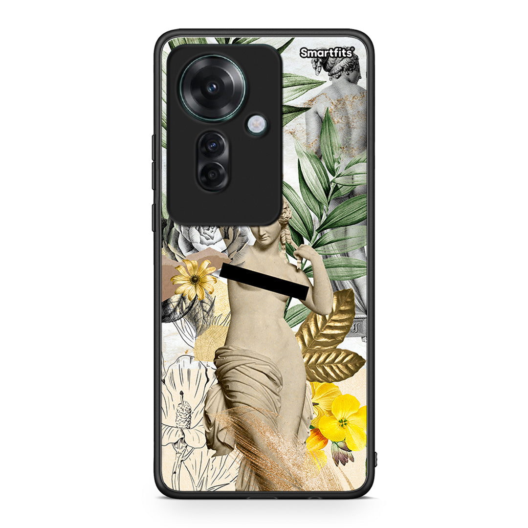 Oppo Reno11 F 5G Woman Statue θήκη από τη Smartfits με σχέδιο στο πίσω μέρος και μαύρο περίβλημα | Smartphone case with colorful back and black bezels by Smartfits