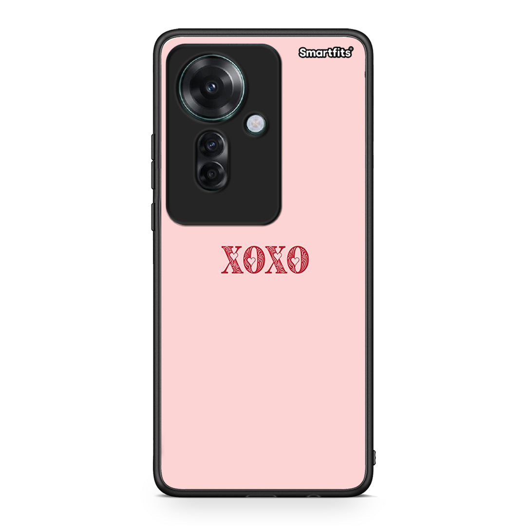 Oppo Reno11 F 5G XOXO Love θήκη από τη Smartfits με σχέδιο στο πίσω μέρος και μαύρο περίβλημα | Smartphone case with colorful back and black bezels by Smartfits