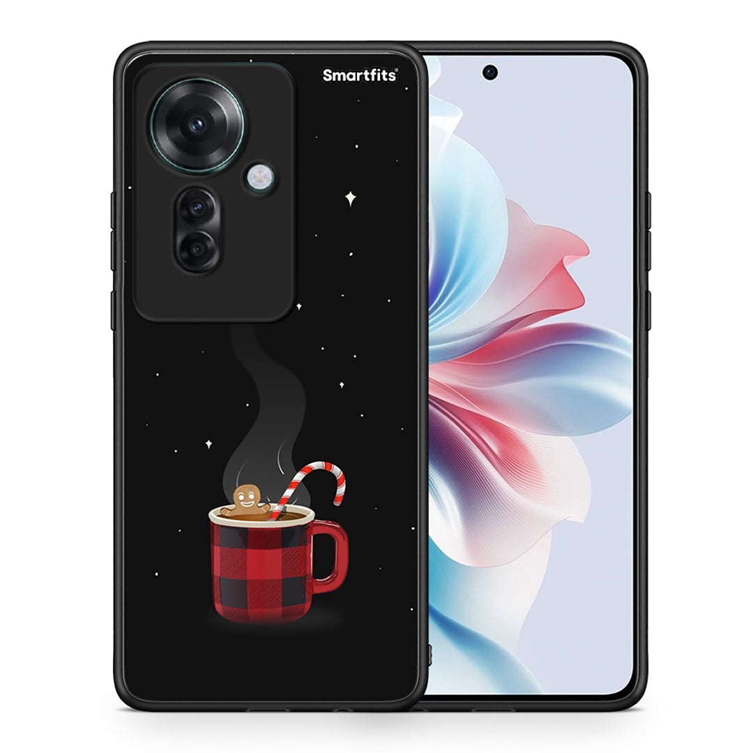 Θήκη Oppo Reno11 F 5G Xmas Bathing από τη Smartfits με σχέδιο στο πίσω μέρος και μαύρο περίβλημα | Oppo Reno11 F 5G Xmas Bathing case with colorful back and black bezels