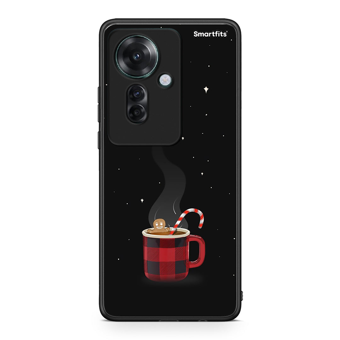 Oppo Reno11 F 5G Xmas Bathing θήκη από τη Smartfits με σχέδιο στο πίσω μέρος και μαύρο περίβλημα | Smartphone case with colorful back and black bezels by Smartfits