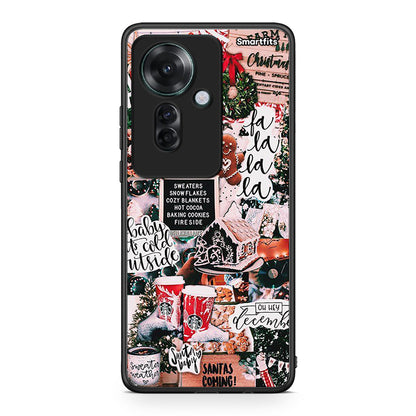 Oppo Reno11 F 5G Xmas Habbits θήκη από τη Smartfits με σχέδιο στο πίσω μέρος και μαύρο περίβλημα | Smartphone case with colorful back and black bezels by Smartfits