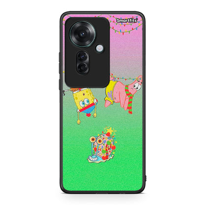Oppo Reno11 F 5G Xmas Lights θήκη από τη Smartfits με σχέδιο στο πίσω μέρος και μαύρο περίβλημα | Smartphone case with colorful back and black bezels by Smartfits
