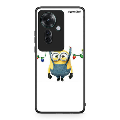 Oppo Reno11 F 5G Xmas Minion Lights θήκη από τη Smartfits με σχέδιο στο πίσω μέρος και μαύρο περίβλημα | Smartphone case with colorful back and black bezels by Smartfits