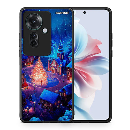 Θήκη Oppo Reno11 F 5G Xmas Village από τη Smartfits με σχέδιο στο πίσω μέρος και μαύρο περίβλημα | Oppo Reno11 F 5G Xmas Village case with colorful back and black bezels