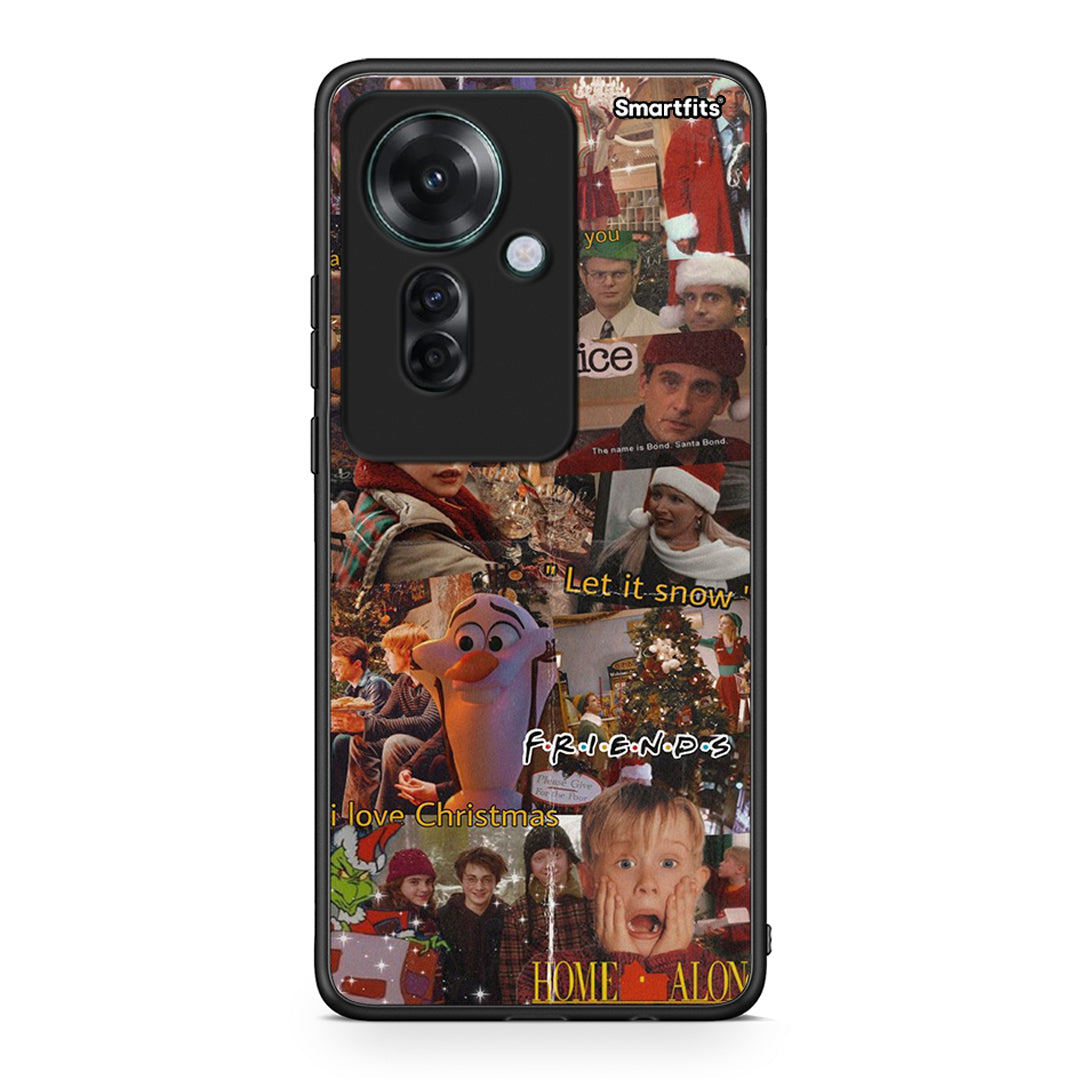 Oppo Reno11 F 5G Xmas Wishes θήκη από τη Smartfits με σχέδιο στο πίσω μέρος και μαύρο περίβλημα | Smartphone case with colorful back and black bezels by Smartfits