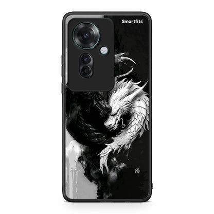 Oppo Reno11 F 5G Yin Yang Θήκη από τη Smartfits με σχέδιο στο πίσω μέρος και μαύρο περίβλημα | Smartphone case with colorful back and black bezels by Smartfits