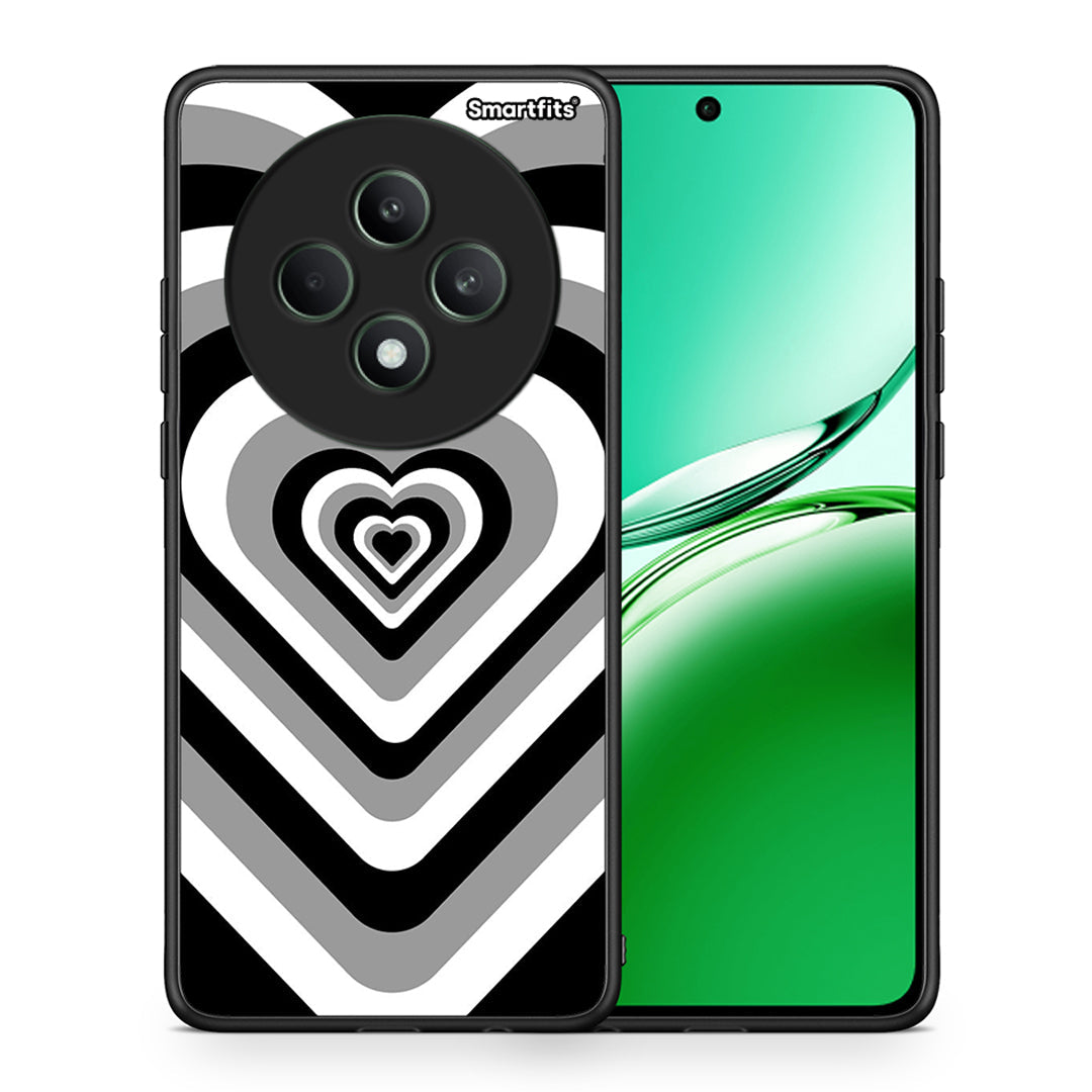 Θήκη Oppo Reno12 F 5G / FS 5G Black Hearts από τη Smartfits με σχέδιο στο πίσω μέρος και μαύρο περίβλημα | Oppo Reno12 F 5G / FS 5G Black Hearts case with colorful back and black bezels