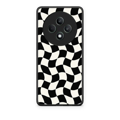 Θήκη Oppo Reno12 F 5G / FS 5G Black and Cream Wavy Checkerboard από τη Smartfits με σχέδιο στο πίσω μέρος και μαύρο περίβλημα | Oppo Reno12 F 5G / FS 5G Black and Cream Wavy Checkerboard case with colorful back and black bezels