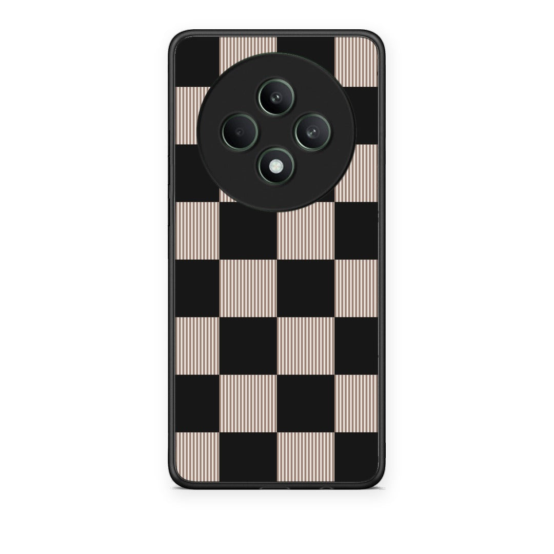 Θήκη Oppo Reno12 F 5G / FS 5G Black and Taupe Striped Checks από τη Smartfits με σχέδιο στο πίσω μέρος και μαύρο περίβλημα | Oppo Reno12 F 5G / FS 5G Black and Taupe Striped Checks case with colorful back and black bezels