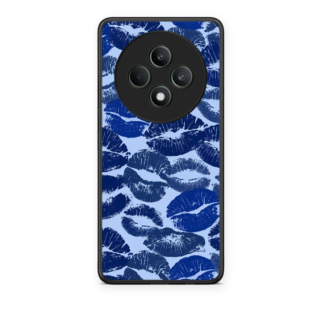 Θήκη Oppo Reno12 F 5G / FS 5G Blue Lipstick Kisses από τη Smartfits με σχέδιο στο πίσω μέρος και μαύρο περίβλημα | Oppo Reno12 F 5G / FS 5G Blue Lipstick Kisses case with colorful back and black bezels