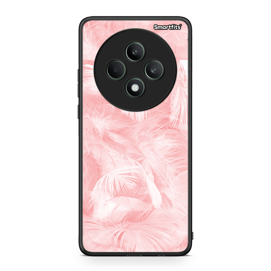 33 - Oppo Reno12 F 5G / FS 5G Pink Feather Boho case, cover, bumper