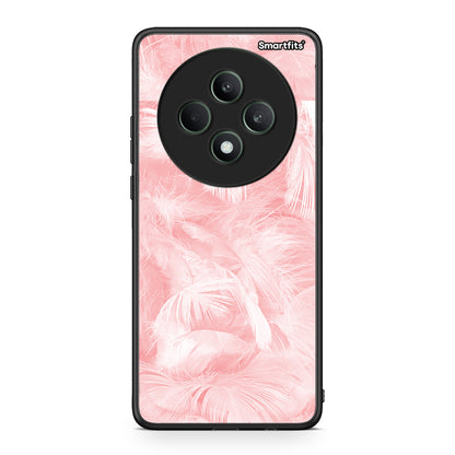 33 - Oppo Reno12 F 5G / FS 5G Pink Feather Boho case, cover, bumper