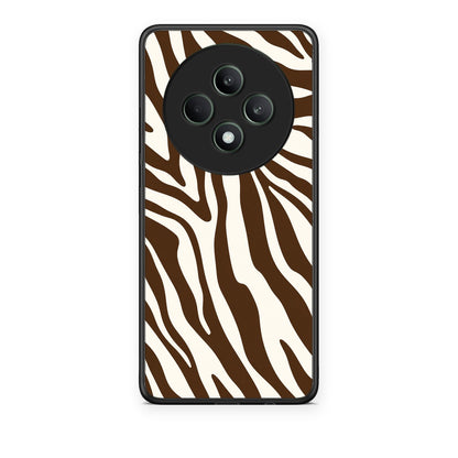 Θήκη Oppo Reno12 F 5G / FS 5G Brown and Cream Zebra Stripes από τη Smartfits με σχέδιο στο πίσω μέρος και μαύρο περίβλημα | Oppo Reno12 F 5G / FS 5G Brown and Cream Zebra Stripes case with colorful back and black bezels