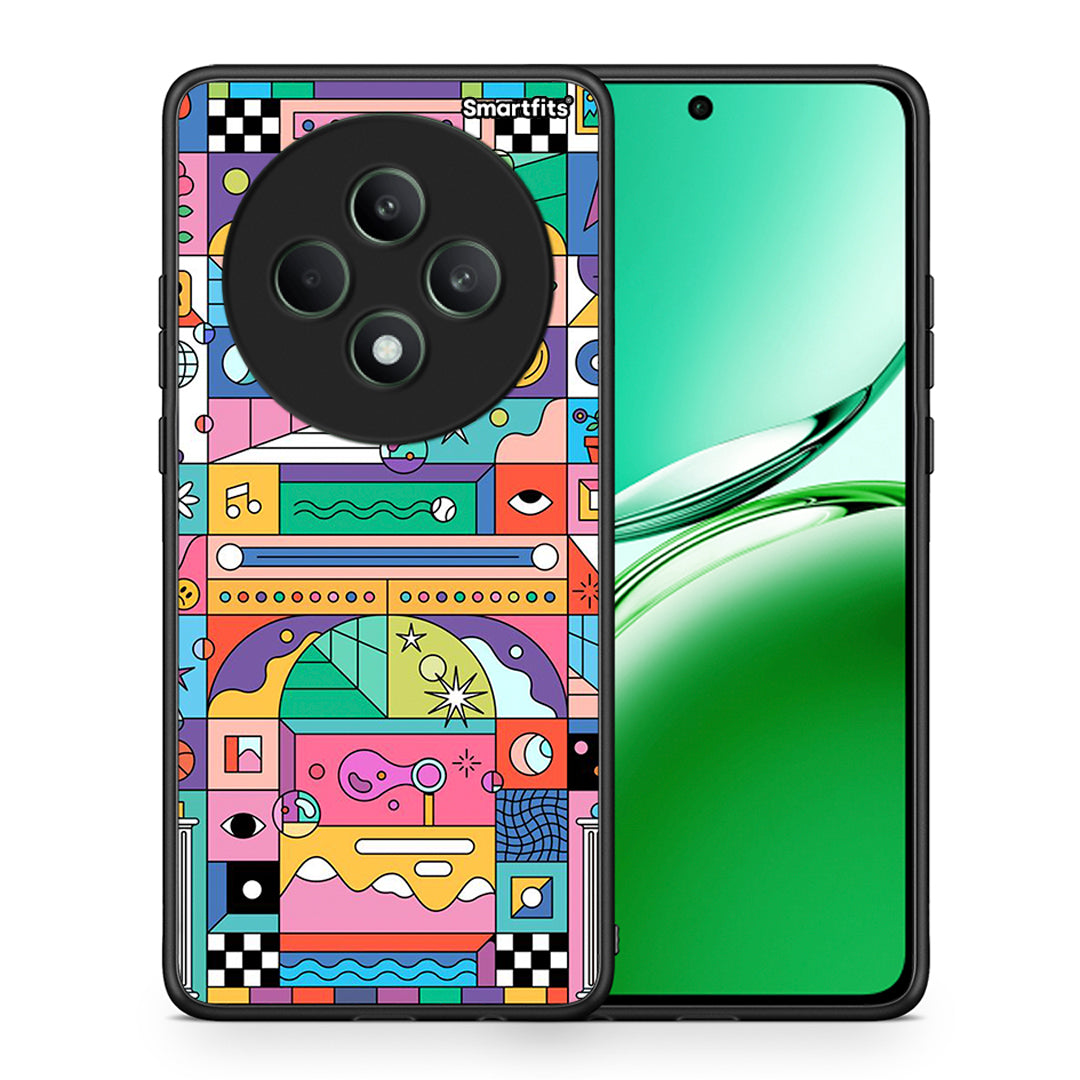 Θήκη Oppo Reno12 F 5G / FS 5G Bubbles Soap από τη Smartfits με σχέδιο στο πίσω μέρος και μαύρο περίβλημα | Oppo Reno12 F 5G / FS 5G Bubbles Soap case with colorful back and black bezels
