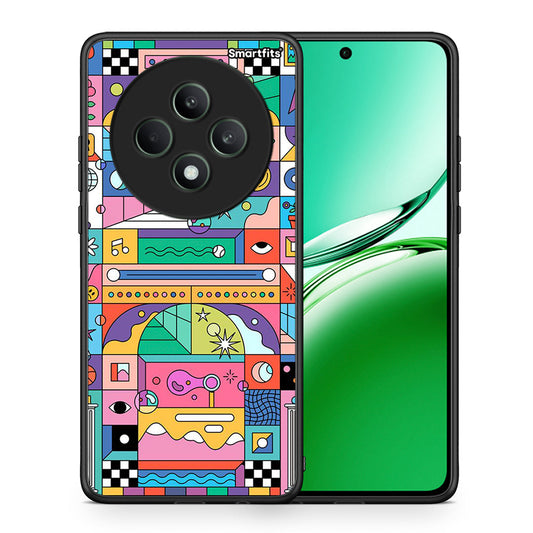 Θήκη Oppo Reno12 F 5G / FS 5G Bubbles Soap από τη Smartfits με σχέδιο στο πίσω μέρος και μαύρο περίβλημα | Oppo Reno12 F 5G / FS 5G Bubbles Soap case with colorful back and black bezels