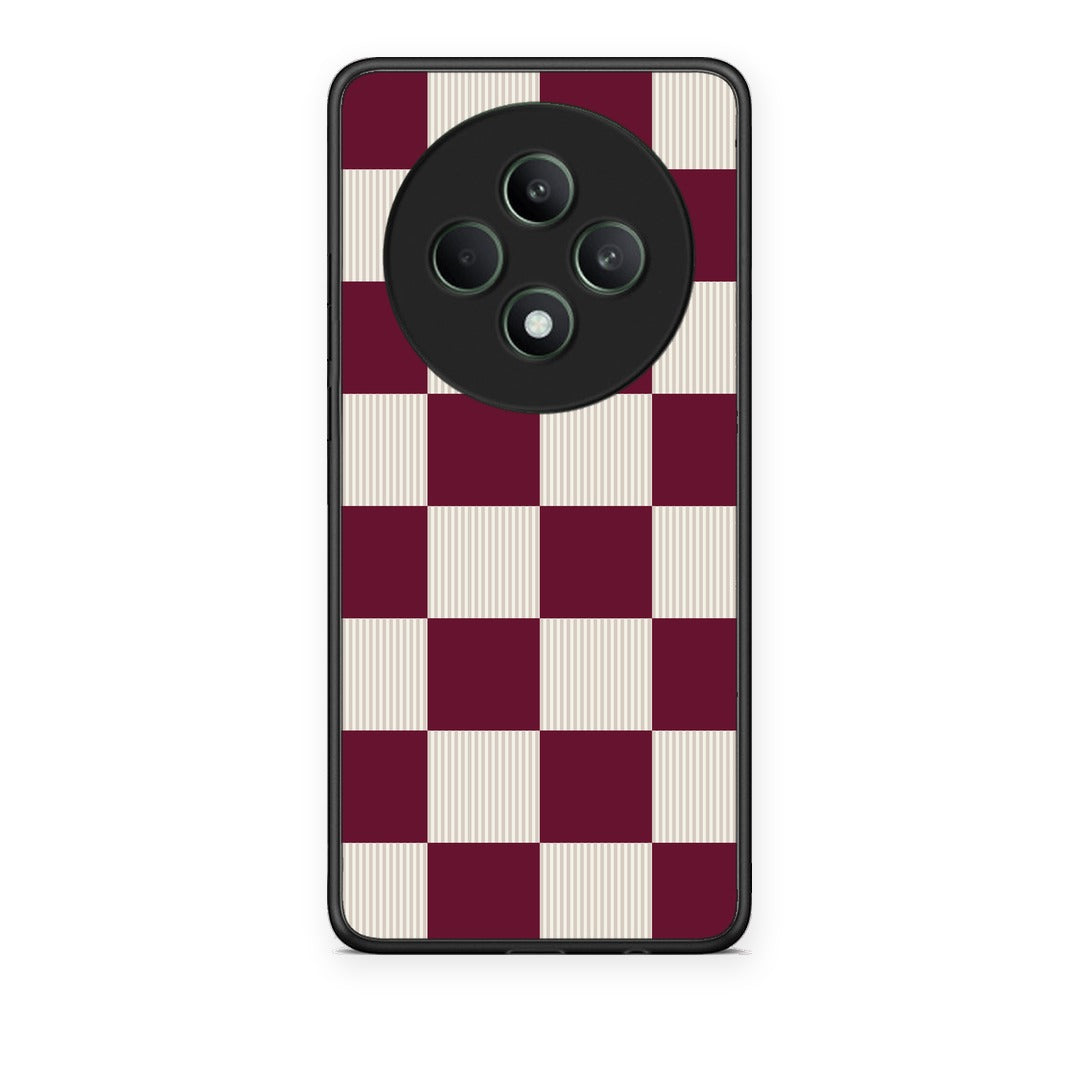 Θήκη Oppo Reno12 F 5G / FS 5G Burgundy and Cream Striped Checks από τη Smartfits με σχέδιο στο πίσω μέρος και μαύρο περίβλημα | Oppo Reno12 F 5G / FS 5G Burgundy and Cream Striped Checks case with colorful back and black bezels