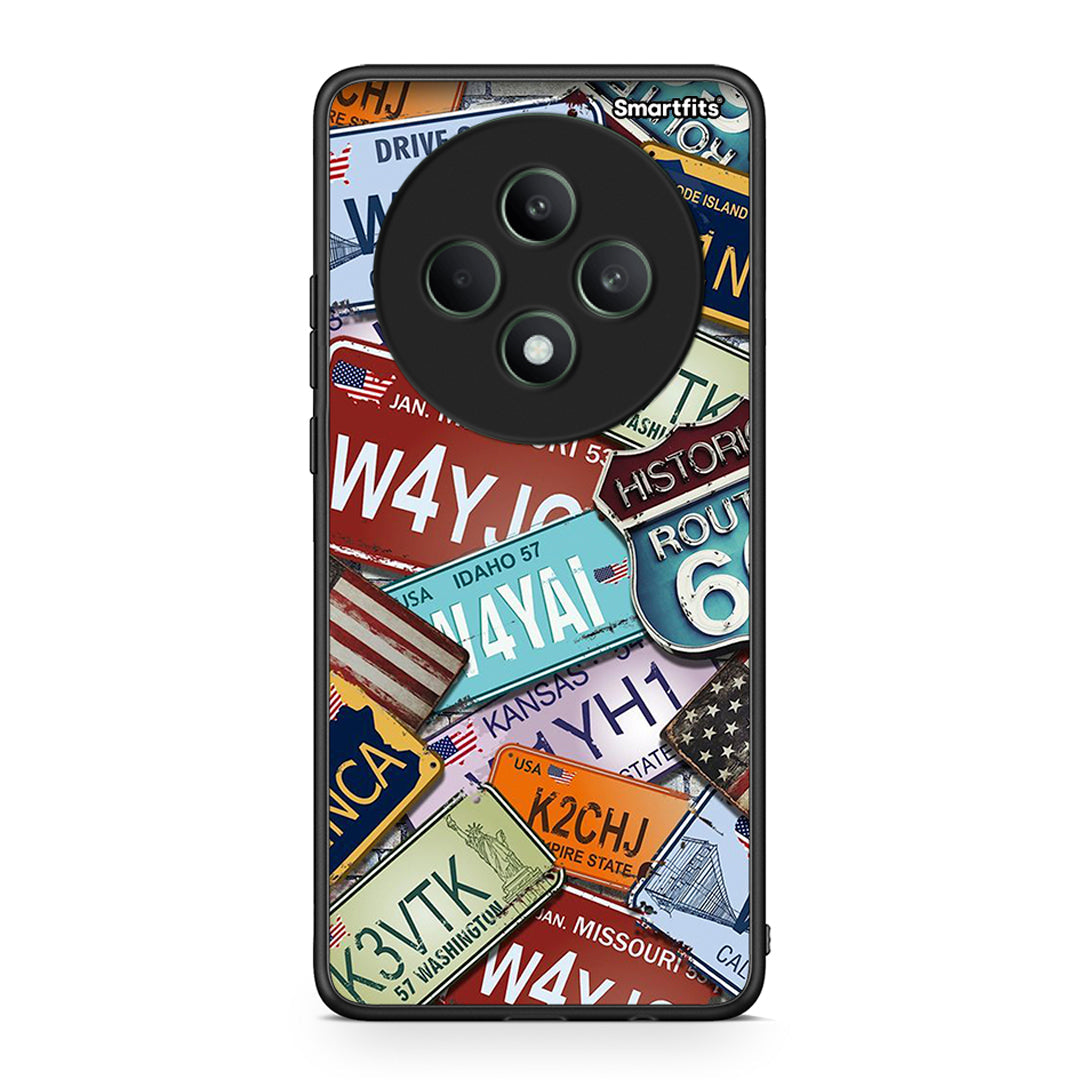 Oppo Reno12 F 5G / FS 5G Car Plates θήκη από τη Smartfits με σχέδιο στο πίσω μέρος και μαύρο περίβλημα | Smartphone case with colorful back and black bezels by Smartfits