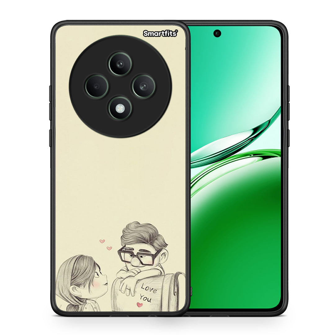 Θήκη Oppo Reno12 F 5G / FS 5G Carl And Ellie από τη Smartfits με σχέδιο στο πίσω μέρος και μαύρο περίβλημα | Oppo Reno12 F 5G / FS 5G Carl And Ellie case with colorful back and black bezels