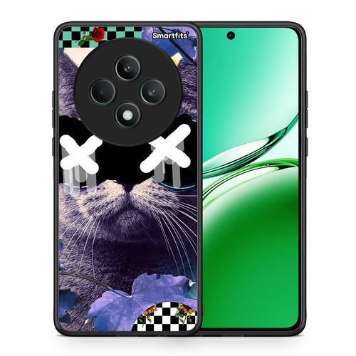 Θήκη Oppo Reno12 F 5G / FS 5G Cat Collage από τη Smartfits με σχέδιο στο πίσω μέρος και μαύρο περίβλημα | Oppo Reno12 F 5G / FS 5G Cat Collage case with colorful back and black bezels