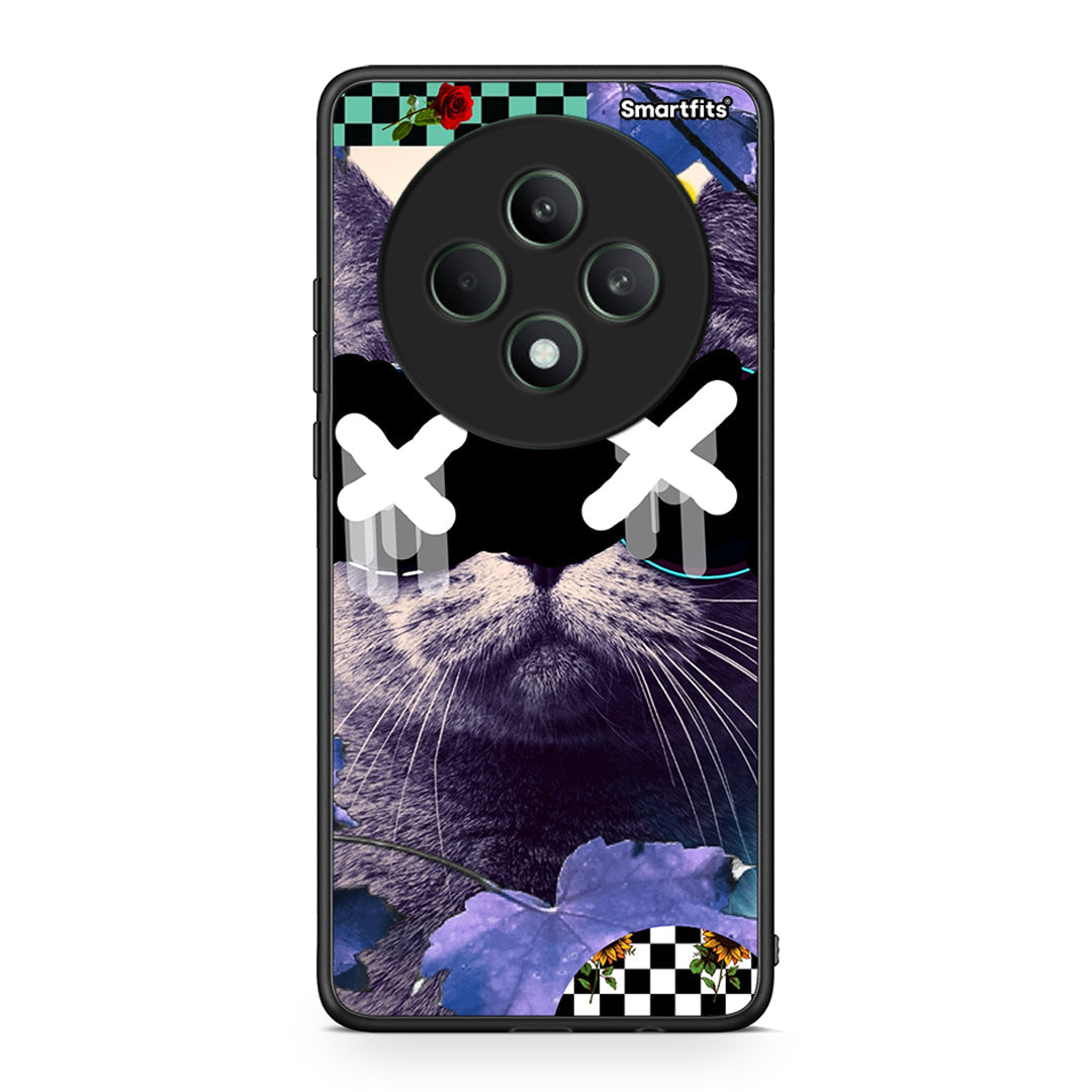 Oppo Reno12 F 5G / FS 5G Cat Collage θήκη από τη Smartfits με σχέδιο στο πίσω μέρος και μαύρο περίβλημα | Smartphone case with colorful back and black bezels by Smartfits