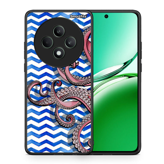 Θήκη Oppo Reno12 F 5G / FS 5G Chevron Devilfish από τη Smartfits με σχέδιο στο πίσω μέρος και μαύρο περίβλημα | Oppo Reno12 F 5G / FS 5G Chevron Devilfish case with colorful back and black bezels