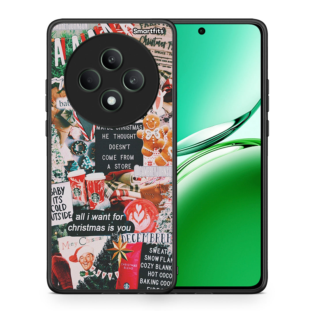 Θήκη Oppo Reno12 F 5G / FS 5G Christmas Happiness από τη Smartfits με σχέδιο στο πίσω μέρος και μαύρο περίβλημα | Oppo Reno12 F 5G / FS 5G Christmas Happiness case with colorful back and black bezels