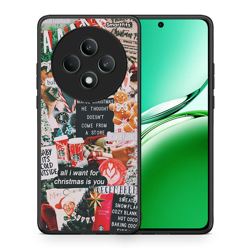 Θήκη Oppo Reno12 F 5G / FS 5G Christmas Happiness από τη Smartfits με σχέδιο στο πίσω μέρος και μαύρο περίβλημα | Oppo Reno12 F 5G / FS 5G Christmas Happiness case with colorful back and black bezels