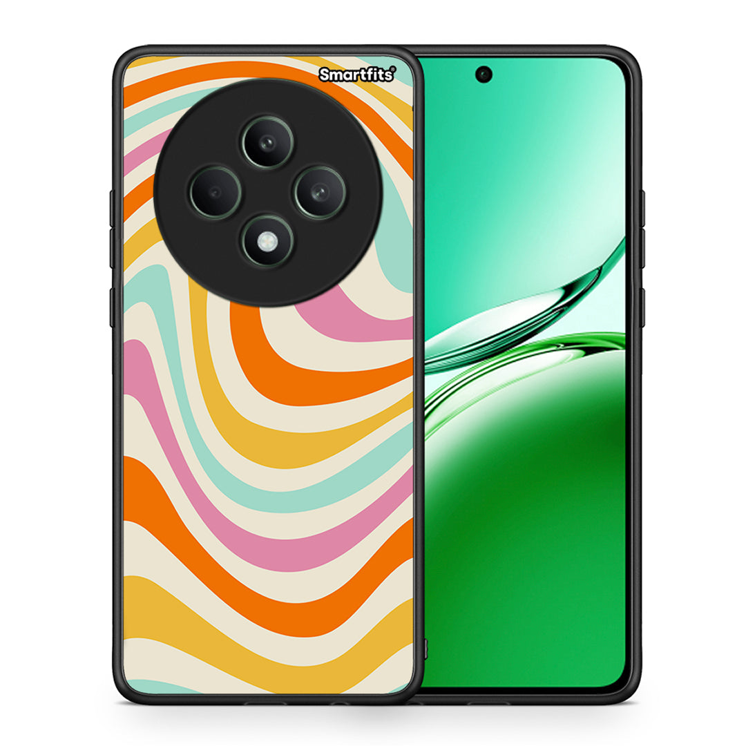 Θήκη Oppo Reno12 F 5G / FS 5G Colourful Waves από τη Smartfits με σχέδιο στο πίσω μέρος και μαύρο περίβλημα | Oppo Reno12 F 5G / FS 5G Colourful Waves case with colorful back and black bezels