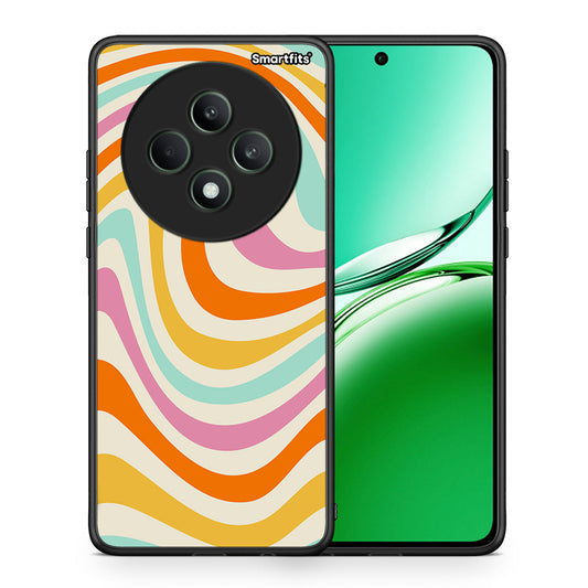Θήκη Oppo Reno12 F 5G / FS 5G Colourful Waves από τη Smartfits με σχέδιο στο πίσω μέρος και μαύρο περίβλημα | Oppo Reno12 F 5G / FS 5G Colourful Waves case with colorful back and black bezels