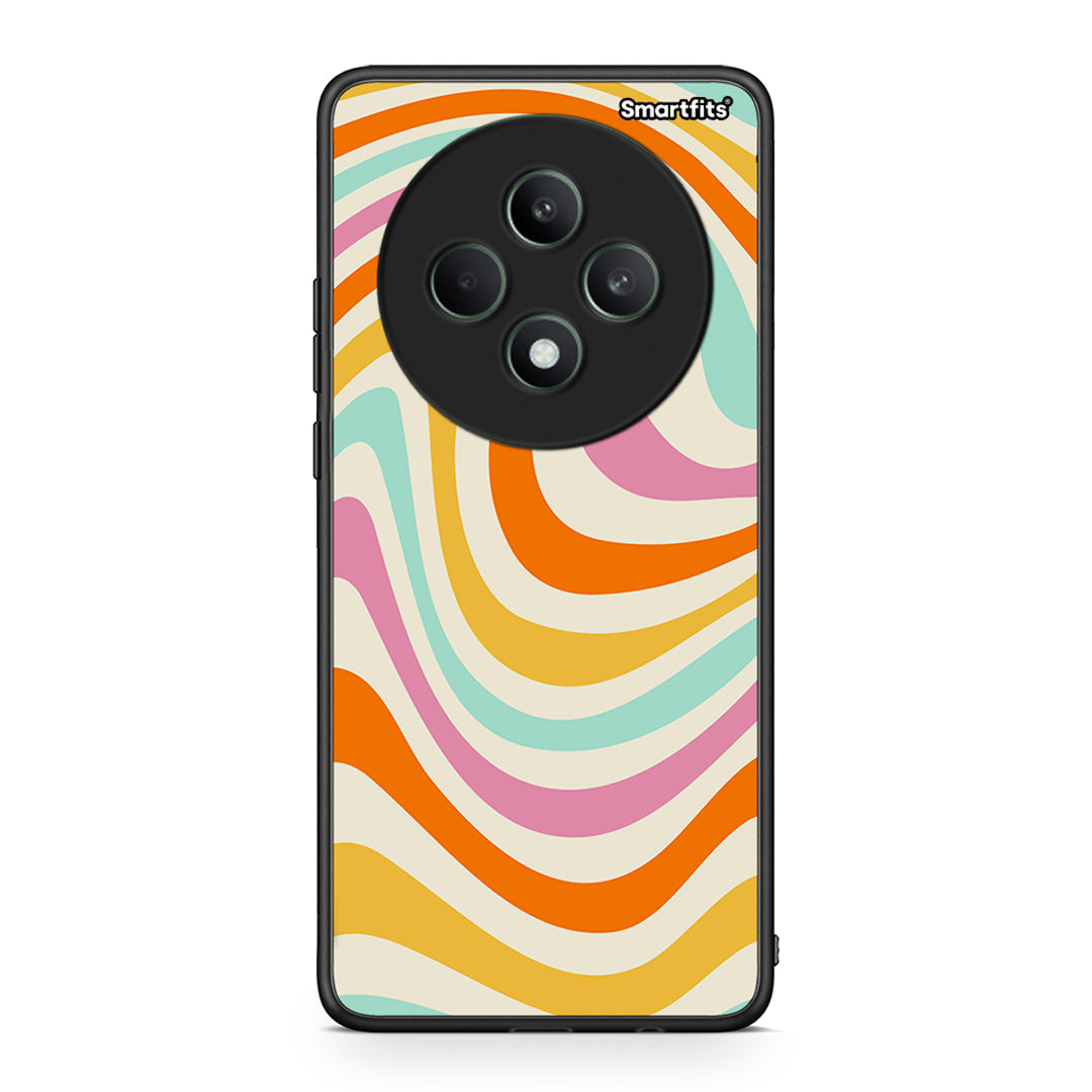 Oppo Reno12 F 5G / FS 5G Colourful Waves θήκη από τη Smartfits με σχέδιο στο πίσω μέρος και μαύρο περίβλημα | Smartphone case with colorful back and black bezels by Smartfits