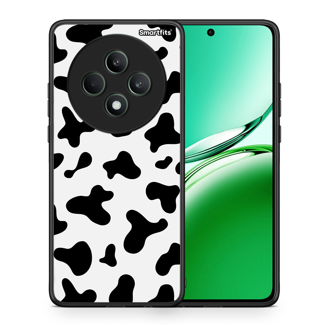 Θήκη Oppo Reno12 F 5G / FS 5G Cow Print από τη Smartfits με σχέδιο στο πίσω μέρος και μαύρο περίβλημα | Oppo Reno12 F 5G / FS 5G Cow Print case with colorful back and black bezels