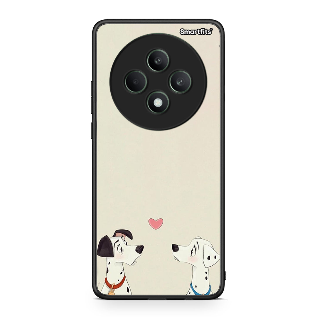 Oppo Reno12 F 5G / FS 5G Dalmatians Love θήκη από τη Smartfits με σχέδιο στο πίσω μέρος και μαύρο περίβλημα | Smartphone case with colorful back and black bezels by Smartfits