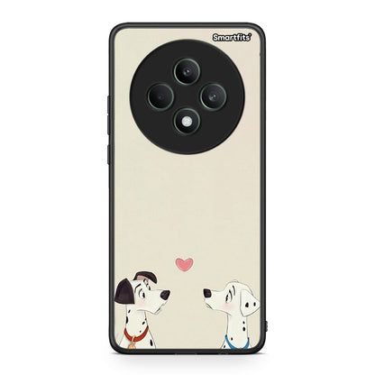 Oppo Reno12 F 5G / FS 5G Dalmatians Love θήκη από τη Smartfits με σχέδιο στο πίσω μέρος και μαύρο περίβλημα | Smartphone case with colorful back and black bezels by Smartfits