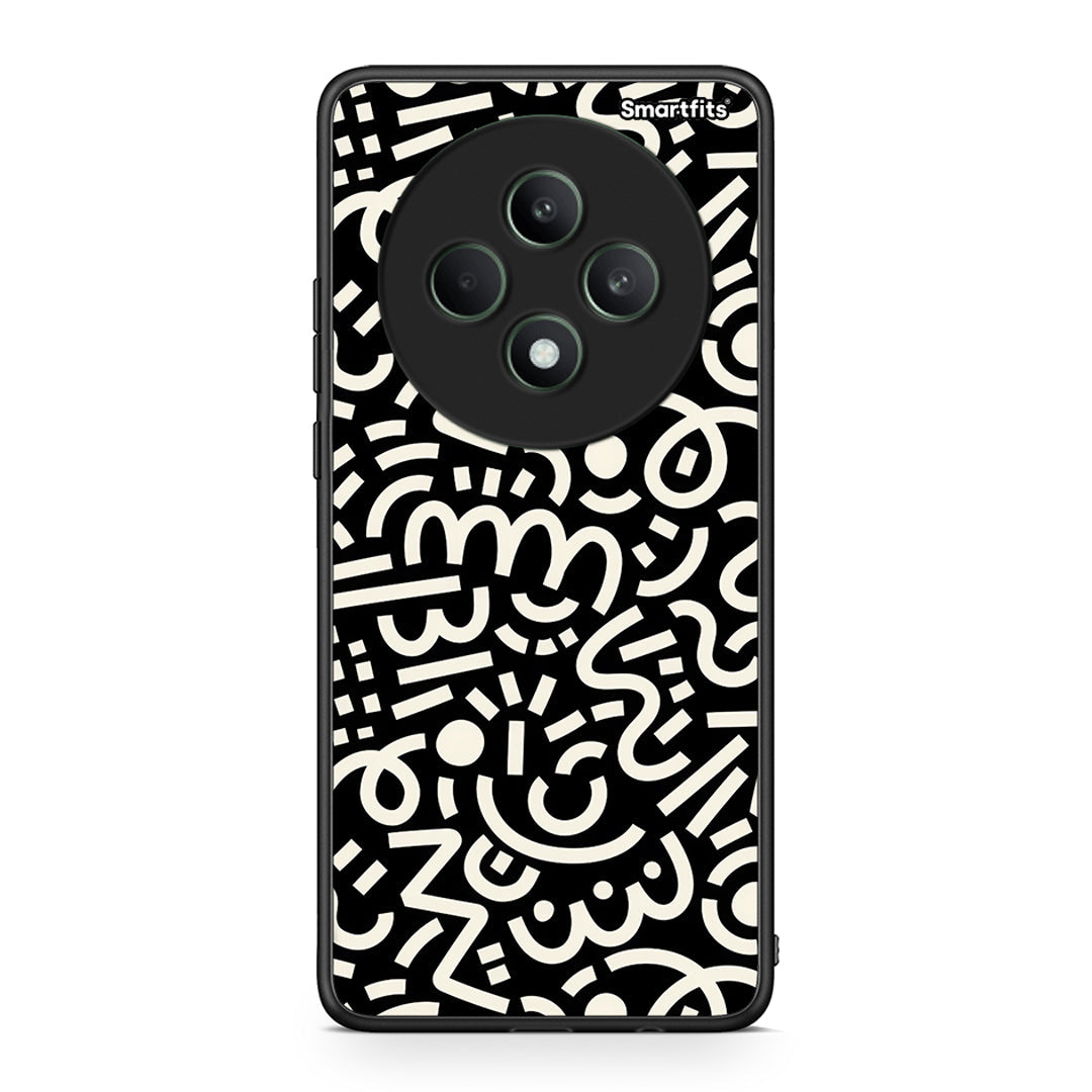 Oppo Reno12 F 5G / FS 5G Doodle Art Θήκη από τη Smartfits με σχέδιο στο πίσω μέρος και μαύρο περίβλημα | Smartphone case with colorful back and black bezels by Smartfits