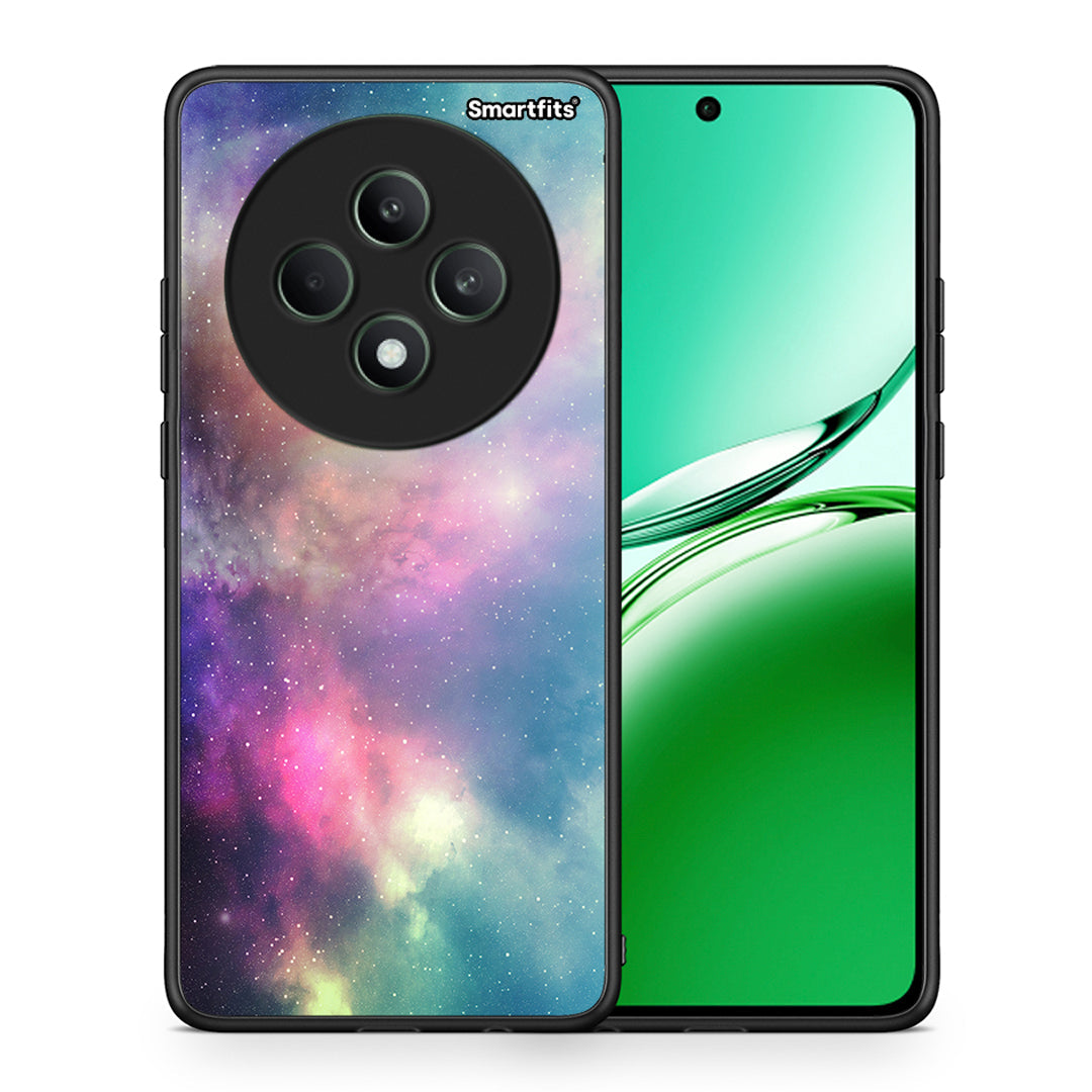 Θήκη Oppo Reno12 F 5G / FS 5G Rainbow Galaxy από τη Smartfits με σχέδιο στο πίσω μέρος και μαύρο περίβλημα | Oppo Reno12 F 5G / FS 5G Rainbow Galaxy case with colorful back and black bezels