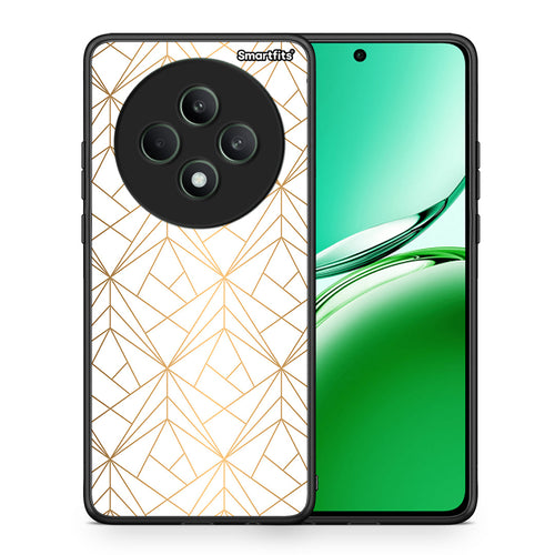 Θήκη Oppo Reno12 F 5G / FS 5G Luxury White Geometric από τη Smartfits με σχέδιο στο πίσω μέρος και μαύρο περίβλημα | Oppo Reno12 F 5G / FS 5G Luxury White Geometric case with colorful back and black bezels