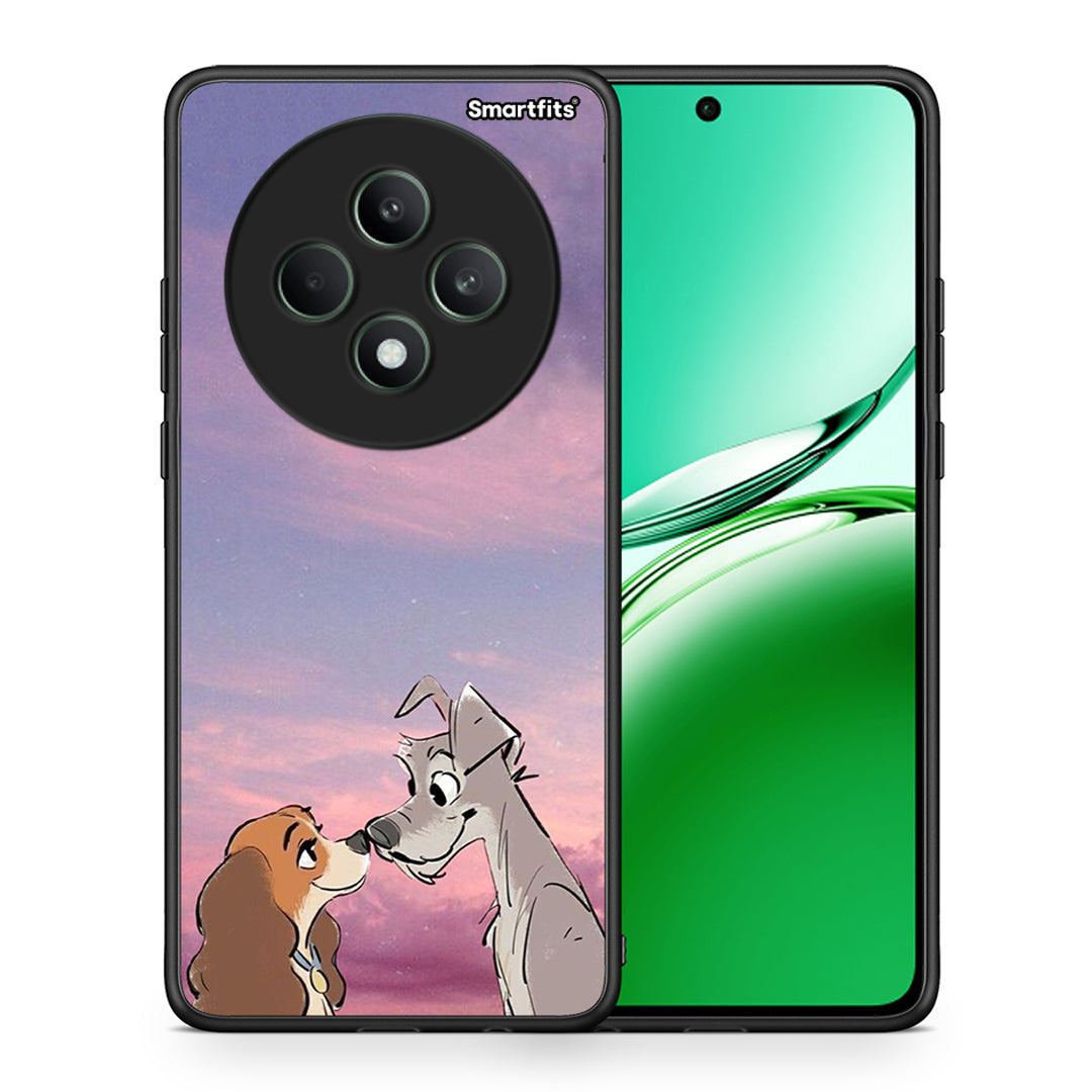 Θήκη Oppo Reno12 F 5G / FS 5G Lady And Tramp από τη Smartfits με σχέδιο στο πίσω μέρος και μαύρο περίβλημα | Oppo Reno12 F 5G / FS 5G Lady And Tramp case with colorful back and black bezels