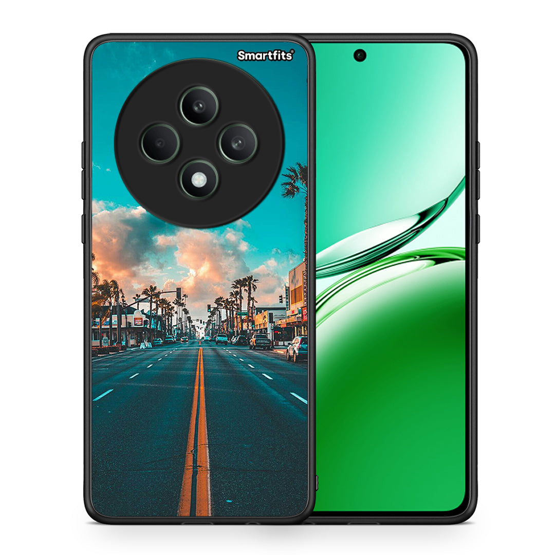 Θήκη Oppo Reno12 F 5G / FS 5G City Landscape από τη Smartfits με σχέδιο στο πίσω μέρος και μαύρο περίβλημα | Oppo Reno12 F 5G / FS 5G City Landscape case with colorful back and black bezels