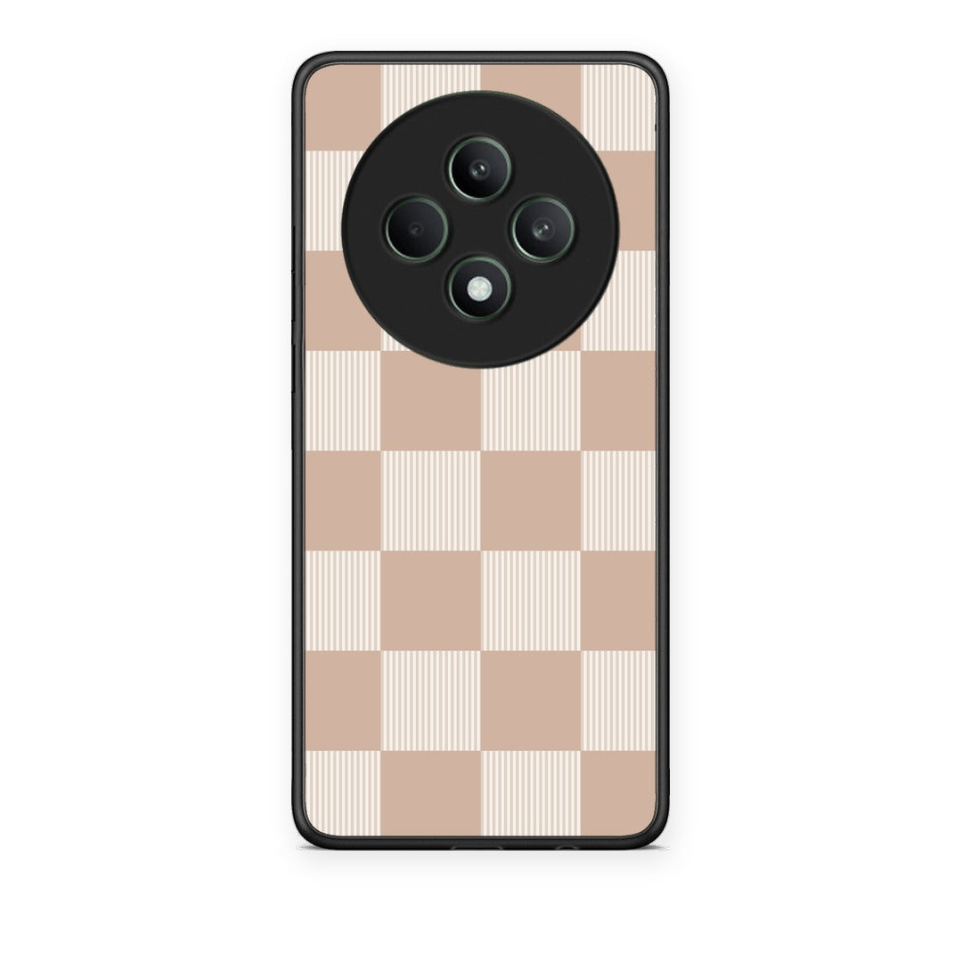 Θήκη Oppo Reno12 F 5G / FS 5G Latte and Cream Striped Checks από τη Smartfits με σχέδιο στο πίσω μέρος και μαύρο περίβλημα | Oppo Reno12 F 5G / FS 5G Latte and Cream Striped Checks case with colorful back and black bezels
