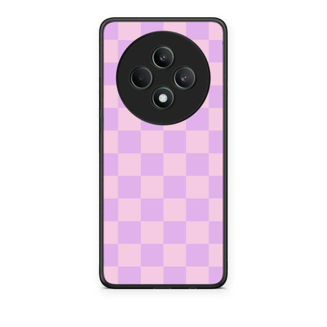 Θήκη Oppo Reno12 F 5G / FS 5G Lavender and Pink Checkerboard από τη Smartfits με σχέδιο στο πίσω μέρος και μαύρο περίβλημα | Oppo Reno12 F 5G / FS 5G Lavender and Pink Checkerboard case with colorful back and black bezels
