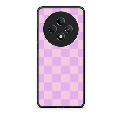 Θήκη Oppo Reno12 F 5G / FS 5G Lavender and Pink Checkerboard από τη Smartfits με σχέδιο στο πίσω μέρος και μαύρο περίβλημα | Oppo Reno12 F 5G / FS 5G Lavender and Pink Checkerboard case with colorful back and black bezels