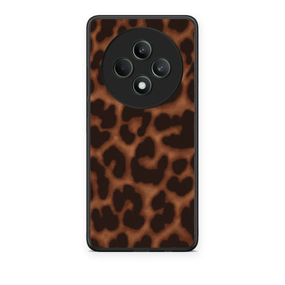 Θήκη Oppo Reno12 F 5G / FS 5G Leopard Print Dark Brown από τη Smartfits με σχέδιο στο πίσω μέρος και μαύρο περίβλημα | Oppo Reno12 F 5G / FS 5G Leopard Print Dark Brown case with colorful back and black bezels