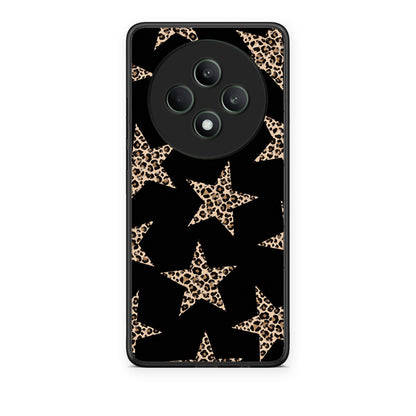 Θήκη Oppo Reno12 F 5G / FS 5G Leopard Stars on Black από τη Smartfits με σχέδιο στο πίσω μέρος και μαύρο περίβλημα | Oppo Reno12 F 5G / FS 5G Leopard Stars on Black case with colorful back and black bezels