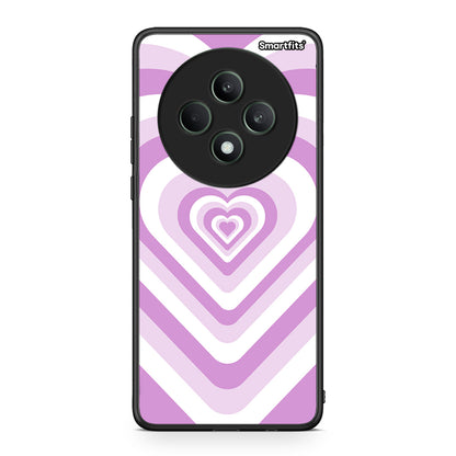 Oppo Reno12 F 5G / FS 5G Lilac Hearts θήκη από τη Smartfits με σχέδιο στο πίσω μέρος και μαύρο περίβλημα | Smartphone case with colorful back and black bezels by Smartfits