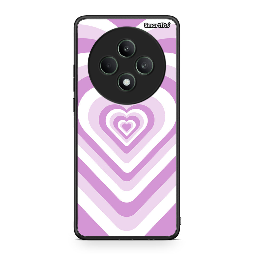 Oppo Reno12 F 5G / FS 5G Lilac Hearts θήκη από τη Smartfits με σχέδιο στο πίσω μέρος και μαύρο περίβλημα | Smartphone case with colorful back and black bezels by Smartfits